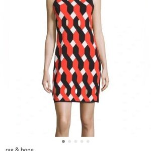 Rag & Bone Bold Red and Black Mini Dress
